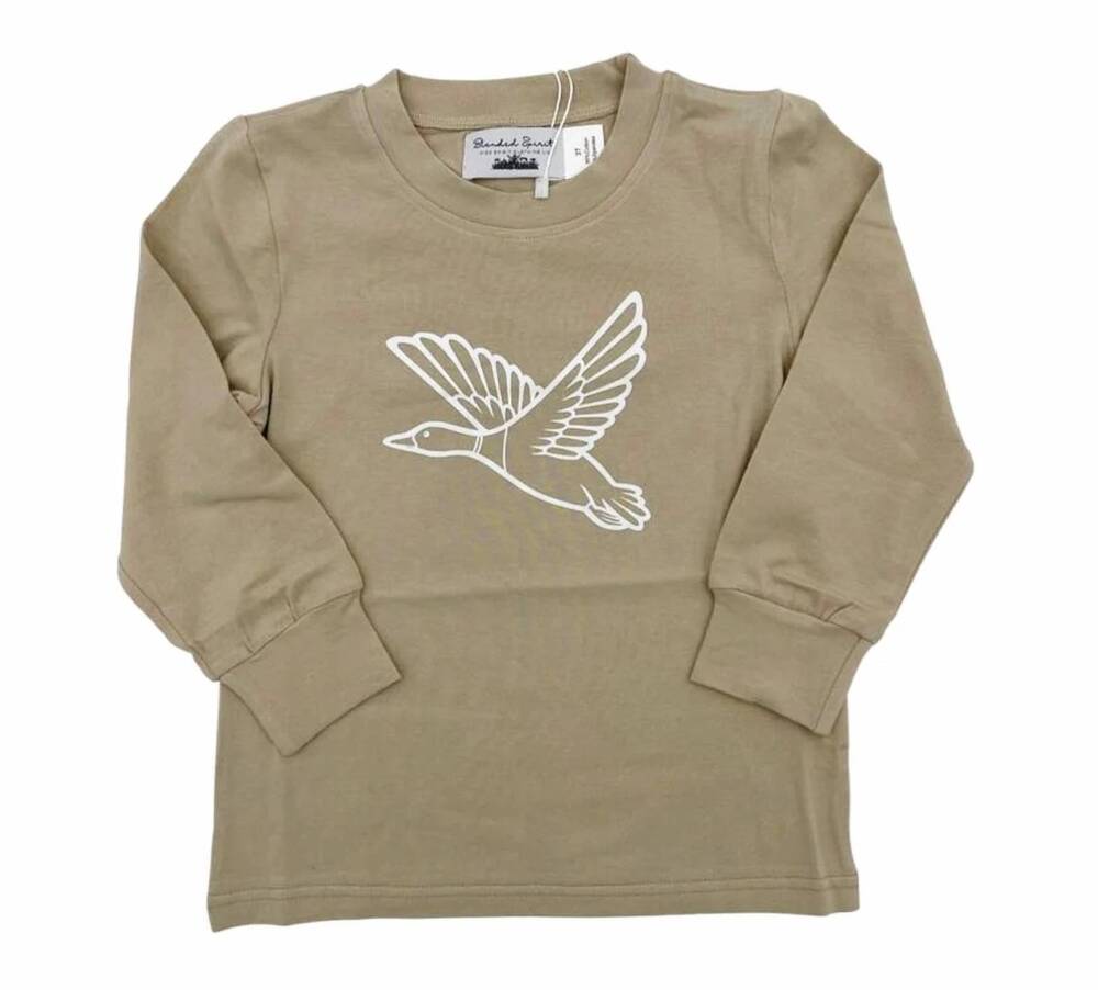 NEW BLENDED SPIRIT boy's long sleeve hunt tee in tan